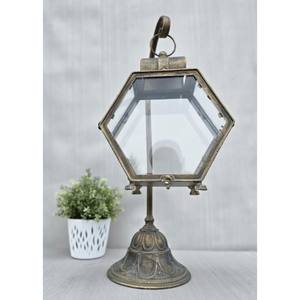 Article fait à la main pour la décoration de la maison Lanterne de luxe classique et élégante en métal doré Lanterne à bougie en verre très demandée - Product Image 2