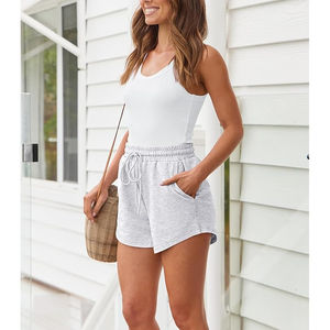 Vêtements décontractés d'été pour femmes, longueur courte, 100% coton molletonné, couleur unie, short pour femmes avec services ODM OEM - Product Image 3