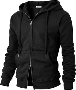 Sweat à capuche zippé 100% coton doublé, lavé à la pierre, imprimé numérique, broderie 3D - Product Image 1