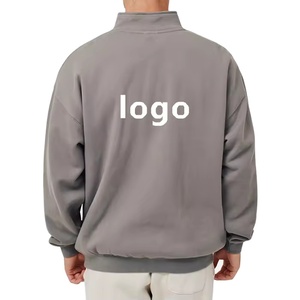 Luxe Hommes Personnalisé Quart Zip Polaire Blanc À Manches Longues Coton Quater Zip Col Montant Pull Sweat Unisexe 2026 - Product Image 5