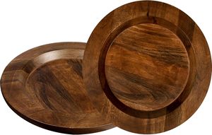 Platos de Madera de Lujo Hechos a Mano, Redondos y Ecológicos para Uso Doméstico, Decoración de Mesa y Comedor, Fáciles de Limpiar - Product Image 4