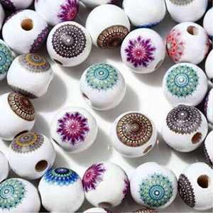 100 Uds. Cuentas sueltas de madera en forma de estrella forma personalizada y cuentas de madera de colores en forma y tamaño producto indio hecho a mano - Product Image 2