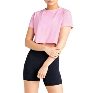 Hauts courts pour femmes de haute qualité T-shirts légers et durables en coton respirant pour femmes T-shirt haut court - Product Image 3