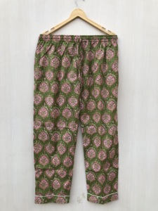 Conjunto de pijama de algodón floral hecho a mano, estampado a mano, estilo indio, vestido de algodón, regalo para ella. - Product Image 3