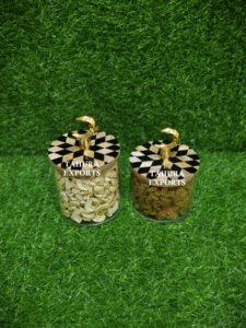 Pot de rangement en nacre fait main de qualité supérieure 2026 avec plateau, boîte en résine neuve, décoration de table - Product Image 2