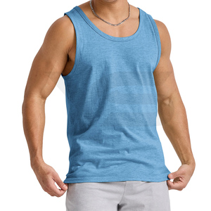 Direct de l'usine de haute qualité 100% coton Muscle Fit débardeur pour hommes Logo personnalisé respirant sans manches hauts d'entraînement pas cher - Product Image 5