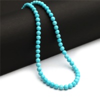 Perles de pierres précieuses bleues lisses en turquoise naturelle d'Arizona, pierres rares Sleeping Beauty, perles en vrac, évaluation tierce, 3 mm 3,5 mm Coszcatl