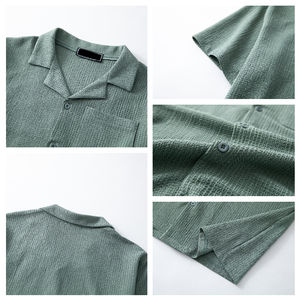 B2B Manufacturer Direct Supply Cotton Blend Men's Cuban <b>Collar</b> Dress Shirts with Custom Logo Factory Wholesale - Product Image 6