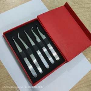 Tweezers for Eyelash Extension Tweezers Set Straight and Sharp Pointed Tip 5.0" Beauty Care Eyelash Tweezers Set - Product Image 2