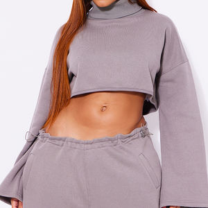 Ensemble de 2 pièces en coton polaire de haute qualité avec logo personnalisé, costume de jogging, concevez votre propre survêtement pour femme - Product Image 1