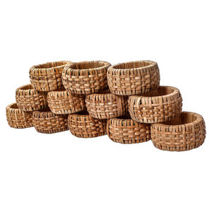 Juego de anillos de ratán para mesa de bodas, conjunto de servilletas de tejido rústico para fiesta, venta al por mayor, directo de fábrica - Product Image 6