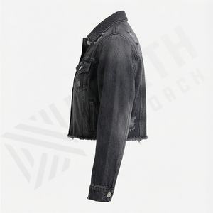 Veste en jean décontractée personnalisée pour hommes, grandes tailles, 100% coton, option logo sur le devant, respirante, veste d'hiver - Product Image 3