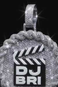 Personalized Iced Out DJ Pendant Round Brilliant Cut Moissanite 925 Silver Party Gift for Fine Jewelry Pendants & <b>Charms</b> - Product Image 4