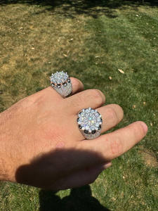 Bague Homme Vintage Platine Moissanite Diamant 925 Argent Plaqué Acier Inoxydable Hip Hop Bijoux de Mode pour Fêtes de Fiançailles - Product Image 4