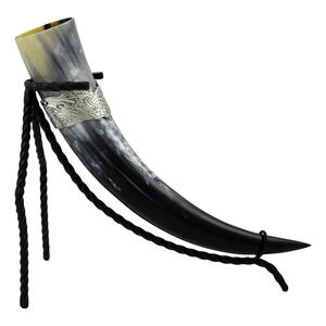 Drinking Horn Authentic and Handcrafted Polished Buffalo Viking Drinking Horn with Metal <b>Stand</b> - Product Image 4
