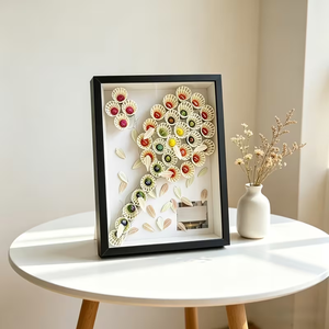Cadre de présentation en bois creux de 3 cm de long, idéal pour ranger photos, ornements faits main et objets commémoratifs de mariage - Product Image 2