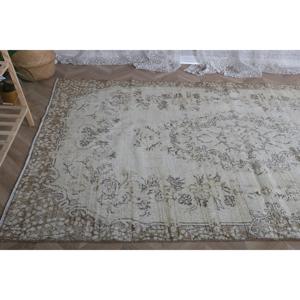 Tapis turc vintage 5,3x9 pieds (161x275 cm), tapis en laine persan blanc - Product Image 4