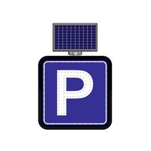 Señalización de Tráfico LED de Aluminio de 60 x 60 cm con Energía Solar, Tablero de Advertencia y Seguridad para Estacionamiento - Product Image 1