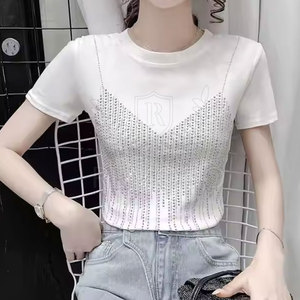 T-shirt décontracté pour femme en coton 100% respirant et à séchage rapide 2025 - Product Image 5