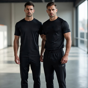 Vêtements de sport été course t-shirts survêtement survêtement hommes Jogging Fitness t-shirts et pantalons ensembles hommes t-shirts survêtement hommes - Product Image 6