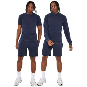 Venta al por mayor High Street Men's Gym Shorts Heavyweight Cotton Fleece Transpirable Sports Sweat Shorts Eco-Friendly Solid Worsted - Product Image 2