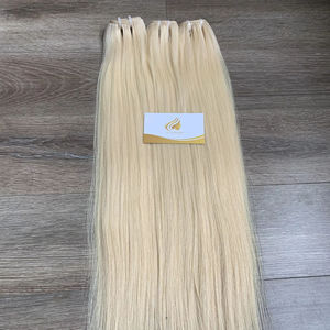 Extensiones de cabello vietnamita virgen Remy Real 100%, máquina alineada con cutículas de Color claro, doble trama blanqueada, precio al por mayor - Product Image 1