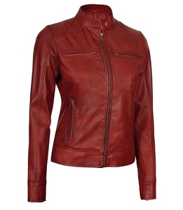 2023 veste en cuir PU marron pour femmes personnalisable automne et hiver équipement de plein air thermique pour la moto et les activités d'hiver - Product Image 2