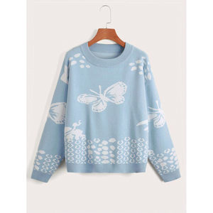 Vente en gros de pull col rond respirant de qualité supérieure pour femmes laine/cachemire manches longues décontracté automne cravate ceinture décoration - Product Image 3