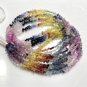 Fine Qualité Multi Saphir Facettes Minuscule Forme De Larme Briolette Perles Saphir Naturel Pierre Précieuse pour Bijoux - Product Image 4