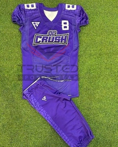 ชุดอเมริกันฟุตบอลแบบใหม่ล่าสุด พร้อมโลโก้สั่งทำ เสื้อแขนสั้นระบายอากาศพร้อมกางเกงและแผ่นรอง สำหรับผู้ใหญ่ - Product Image 3