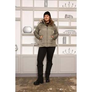 Chaqueta Acolchada con Forro RMG para Mujer, Talla Grande, Resistente al Agua y al Viento, Capucha Desmontable, Ropa de Invierno Verde Menta - Product Image 6
