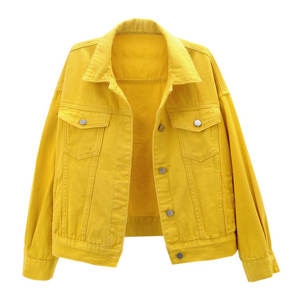 Women Basic Button Down <b>Jean</b> Jacket Coat Plus Size Oversized Soft Cotton Long Sleeve Stand Collar Button <b>Jeans</b> Jacket for Ladies - Product Image 6