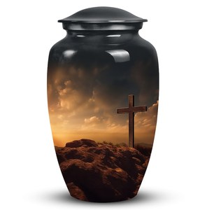 Urna conmemorativa orante para cenizas humanas Espiritual Gran Cruz celestial Silueta Gran recuerdo cristiano Iglesia Urna funeraria - Product Image 4