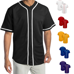 Maillot de baseball personnalisable vêtements de sport décontractés pour hommes en polyester respirant prix d'usine uniforme de chemise uni bon marché - Product Image 3