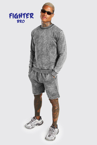 Sweat-shirt ras du cou en polyester vierge surdimensionné Sweat-shirt à manches longues en coton pour hommes - Product Image 5