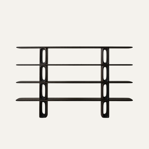 Étagère bibliothèque moderne en bois noir – Meuble de rangement mural minimaliste - Product Image 2