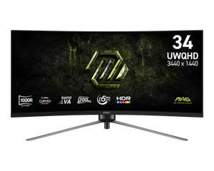 Moniteur de jeu incurvé MAG 345CQRF E20 1000R 3440x1440, taux de rafraîchissement de 200 Hz, 0,5 ms, compatible HDR, avec support ergonomique pour PC de jeu - Product Image 4
