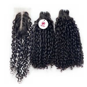 <b>2023</b> Best Selling for Pixie Curly Virgin Cuticle for Genius Weft Double Drawn Machine Weft Vietnamese Human Hair Extensions - Product Image 1