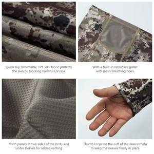 Camisetas de pesca con capucha de manga larga para hombre de alta calidad personalizadas Material reciclado UV UPF50 + conjunto de mascarillas que absorbe la humedad - Product Image 6
