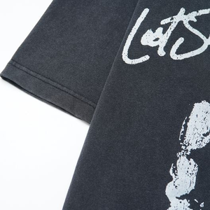 Estilo urbano lavado ácido Retro desgastado de gran tamaño 100% algodón camiseta Hip-Hop META WEAR hombres Regular Fit secado rápido transpirable - Product Image 4