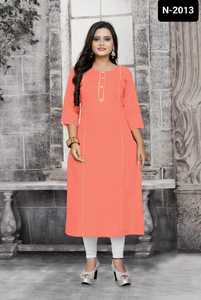 Kurtis uni avec motif de boutons, grande taille disponible pour les femmes Dernières tenues décontractées et pour les festivals - Product Image 5