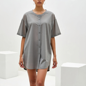 เสื้อแขนยาวมีกระดุมตาข่ายสำหรับผู้หญิง, เสื้อเบลาส์ผ้าตาข่ายโปร่งสำหรับผู้หญิงใส่ในฤดูร้อน - Product Image 2