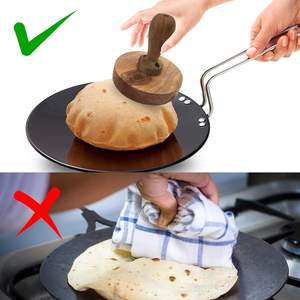 Presseur Chapati multi-usage fabriqué à la main de haute qualité, presse Roti Datta pour Chapati, bois massif de fruits en bois Masher Dal Ghotni Wood - Product Image 5