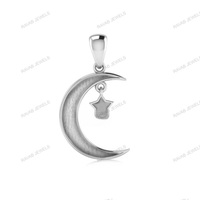 2025 Best Quality 925 Silver Charm Pendant Lovely Moon Star Mother <strong>Baby</strong> Setting Women Party Jewelry Bezel Wholesale Gift Idea