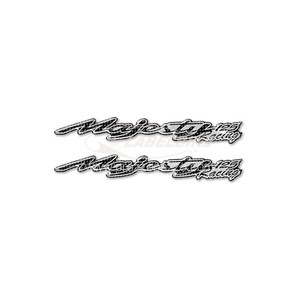 2 Pezzi Nuovi Adesivi in Resina 3D Effetto Carbonio 'WRITTEN for SCOOTER' per YAMAHA MAJESTY 125 RACING - Product Image 1