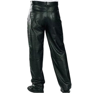 Pantalones de Cuero Genuino para Hombre, de Alta Calidad, Corte Casual, Cintura Media, Cómodos, Duraderos, Transpirables y Resistentes al Viento - Product Image 4