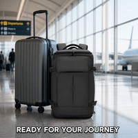 Mochila de Viaje de 28L, Impermeable, de Poliéster, con Cierre, Bolsa de Fin de Semana con Compartimento Independiente para Zapatos y Bolsillo Frontal de Almacenamiento