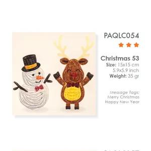 Quilling Card Penguin Merry Christmas Top Proveedor completo de tarjetas de felicitación Diseño personalizado Quilling Card para tienda de regalos Artesanía