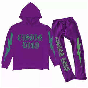 ชุดวอร์มสองชิ้นสำหรับผู้ชายชุดเสื้อผ้า3D มีฮู้ดพิมพ์ลายพัฟกางเกงวอร์มสำหรับเล่นกีฬาเข้ายิมฤดูหนาว - Product Image 5