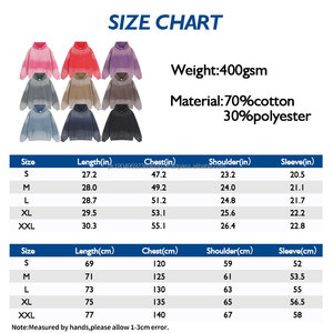 Sweat à capuche pour homme avec logo personnalisé, poids lourd, dégradé, 400GSM, lavage à l'acide, effet délavé, molleton français, flocon de neige rétro, sweat à capuche pour homme - Product Image 3